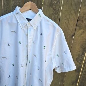 Ralph Lauren Embroidered Aloha Short Sleeve Button Up Shirt Size 2XL